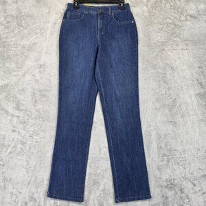 Style & Co Straight Leg Jeans Womens 4 Blue High Rise Tummy Control Stretch
